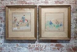Chinese Antique Paintings on Paper a pair