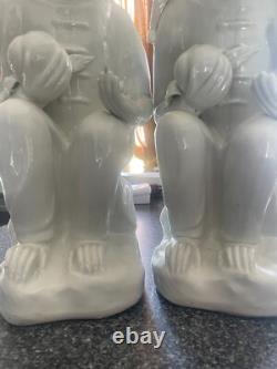 Chinese Antique Porcelain Monkey Pair Blanc-de-Chine, Artist Marked