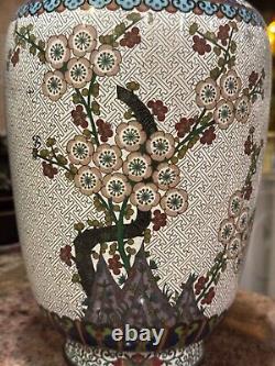 Cloisonné Vases Antique Late Qing or Republic Lao Tian Li Zhi A Pair SIGNED