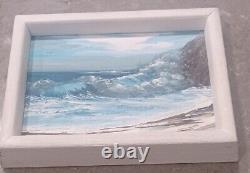 Coast Waves Original Oil On Canvas Paintings (2) Signed A. Beard