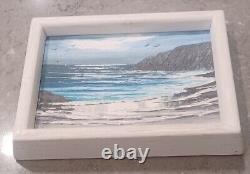 Coast Waves Original Oil On Canvas Paintings (2) Signed A. Beard
