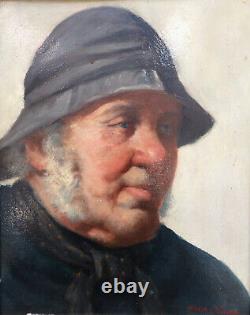 David Haddon (fl. 1884-1911)antique Oil Fisherman & His Wife A Pair Of Portraits