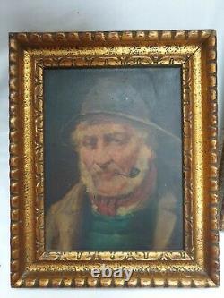 David W. Haddon C 1900 Pair Antique Portrait Oils Fisherman Wife Newlyn Cornwall