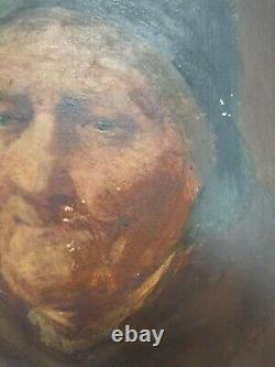 David W. Haddon C 1900 Pair Antique Portrait Oils Fisherman Wife Newlyn Cornwall