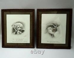 Dogs of the Corporation Pair of Framed 1908 Watercolours Anthropomorphic