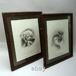 Dogs of the Corporation Pair of Framed 1908 Watercolours Anthropomorphic