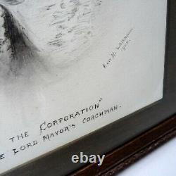 Dogs of the Corporation Pair of Framed 1908 Watercolours Anthropomorphic