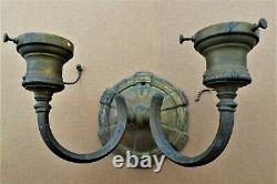 E F Caldwell & Co Turtleback Bronze With Gilt Sconce. 2 Arms Signed