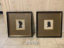 Early 19th century Pair Cut Silhouettes Man & Woman Signed & Prof Matted & Frame