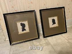 Early 19th century Pair Cut Silhouettes Man & Woman Signed & Prof Matted & Frame