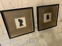 Early 19th century Pair Cut Silhouettes Man & Woman Signed & Prof Matted & Frame