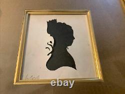 Early 19th century Pair Cut Silhouettes Man & Woman Signed & Prof Matted & Frame