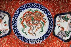 Early 20C Antique Chinese Porcelain Pair of Plates Signed with Dragons & Crown