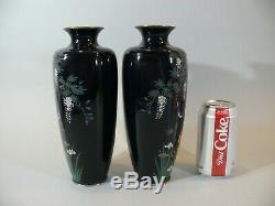 Excellent Pair High Quality Signed Japanese Cloisonne Vases