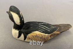 Excellent Pair of Merganser Decoy Miniatures Signed Bob Gittens 1975 Geneva NY