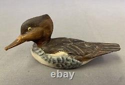 Excellent Pair of Merganser Decoy Miniatures Signed Bob Gittens 1975 Geneva NY