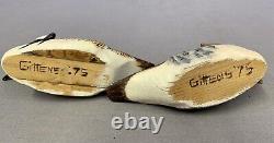 Excellent Pair of Merganser Decoy Miniatures Signed Bob Gittens 1975 Geneva NY