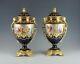 Exquisite Antique Pair Royal Vienna Porcelain Vases Gilt Bronze Signed