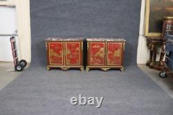 Extremely Rare Pair of Large Scale Signed Maison Jansen Chinoiserie Buffets