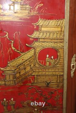 Extremely Rare Pair of Large Scale Signed Maison Jansen Chinoiserie Buffets