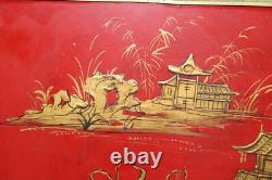 Extremely Rare Pair of Large Scale Signed Maison Jansen Chinoiserie Buffets