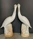 Famille Rose Chinese Export Porcelain Cranes Pair 17 Exceptional Qing Mint