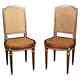 Fantastic Rare Caned Bronze Ormolu Signed Francoise Linke Pair Side Chairs