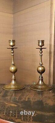 Ferdinand Barbedienne Rare Signed Beautiful Antique Pair Of Bronze Candlesticks