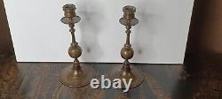 Ferdinand Barbedienne Rare Signed Beautiful Antique Pair Of Bronze Candlesticks