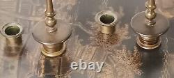 Ferdinand Barbedienne Rare Signed Beautiful Antique Pair Of Bronze Candlesticks