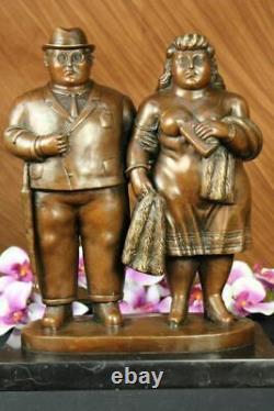 Fernando Botero, Bronze Sculpture, English Couple Brown Patina Signed Hot Cast