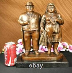 Fernando Botero, Bronze Sculpture, English Couple Brown Patina Signed Hot Cast