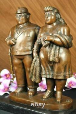 Fernando Botero, Bronze Sculpture, English Couple Brown Patina Signed Hot Cast