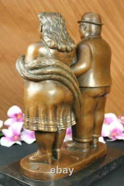 Fernando Botero, Bronze Sculpture, English Couple Brown Patina Signed Hot Cast