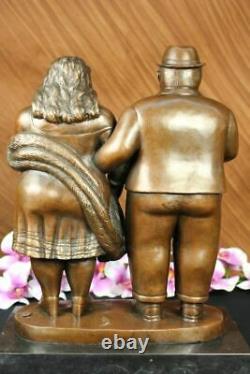 Fernando Botero, Bronze Sculpture, English Couple Brown Patina Signed Hot Cast