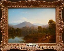 Fine PAIR Original 19thC Oil Paintings Scottish Morning & Dusk Landscapes 1860