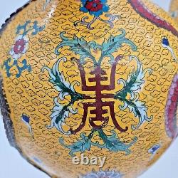 Fine Pair Of Heavy Chinese Cloisonne Raised Dragon Vases 50 CM