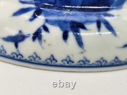 Fine Pair Signed Antique Chinese Blue White Republic Period Bowls