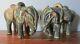 Fine Pair Of Antique Chinse Qing Dynasty Art Pottery Elephants Signed