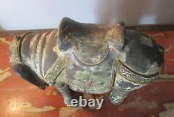 Fine Pair of ANTIQUE CHINSE QING DYNASTY Art Pottery Elephants Signed