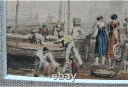 Fine Pair of ANTIQUE MINIATURE PAINTINGS of Ships THOMAS SHOTTER BOYS c. 1850