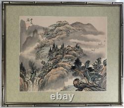 Fine Pair of China Chinese signed paintings of snowy landscapes & water