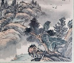 Fine Pair of China Chinese signed paintings of snowy landscapes & water