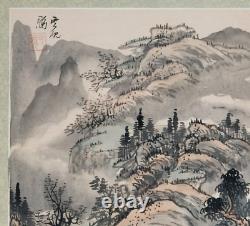 Fine Pair of China Chinese signed paintings of snowy landscapes & water