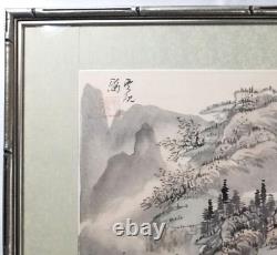 Fine Pair of China Chinese signed paintings of snowy landscapes & water