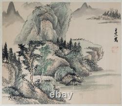 Fine Pair of China Chinese signed paintings of snowy landscapes & water