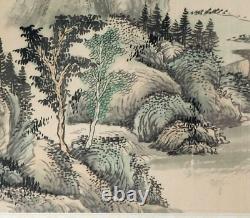 Fine Pair of China Chinese signed paintings of snowy landscapes & water