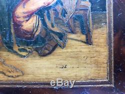 Fine Pair of Signed 19th c Italian Neoclassical Scenic Wood Marquetry Panels