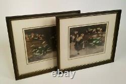 GASTON HOFFMANN 1883 1977 Framed Signed Pair French Courtroom Lithographs Art