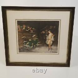 GASTON HOFFMANN 1883 1977 Framed Signed Pair French Courtroom Lithographs Art